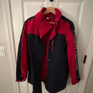 Tommy Hilfiger Bold Red and Black Raincoat